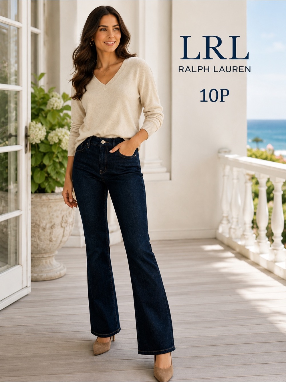 Ralph Lauren LRL Women's Dark Blue Bootcut Jeans - 10P